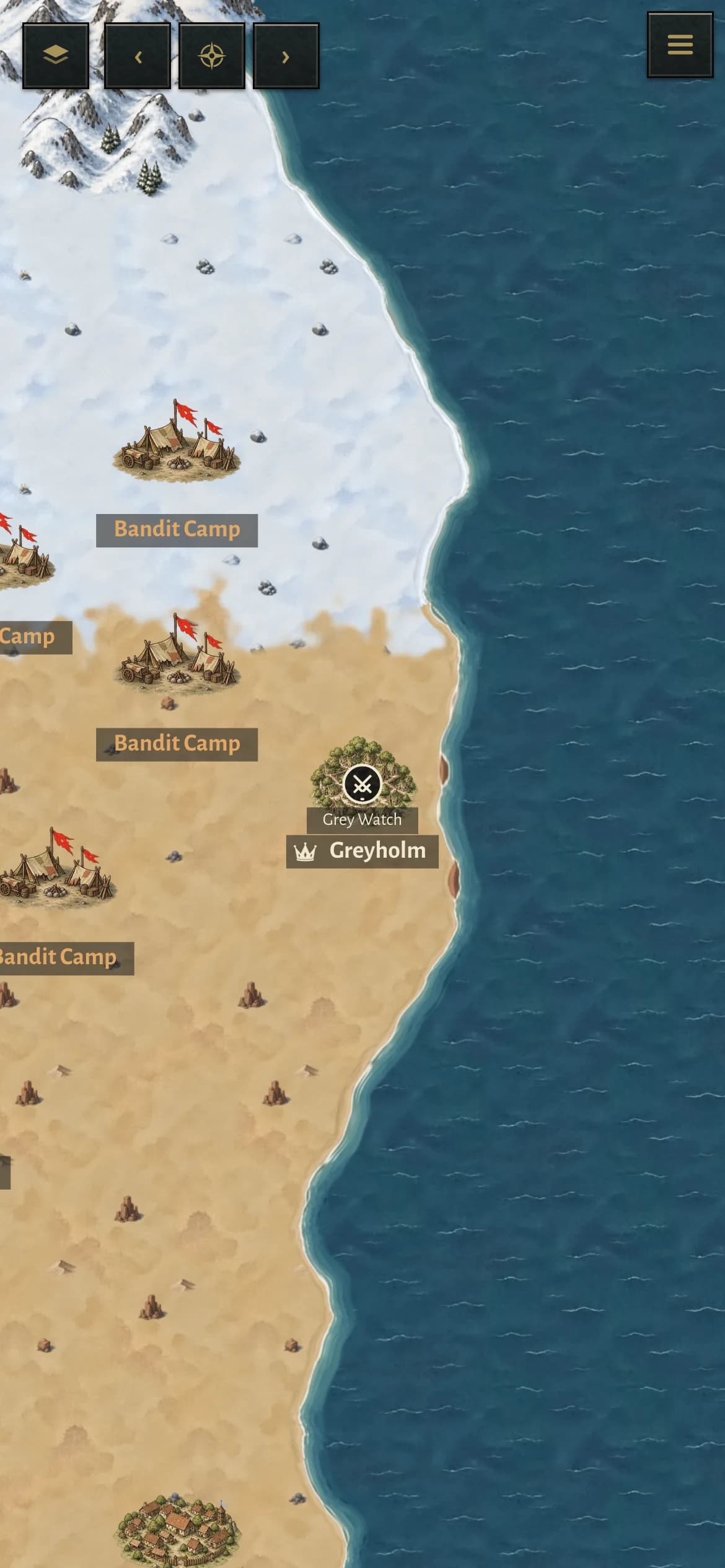 The map on a phone.